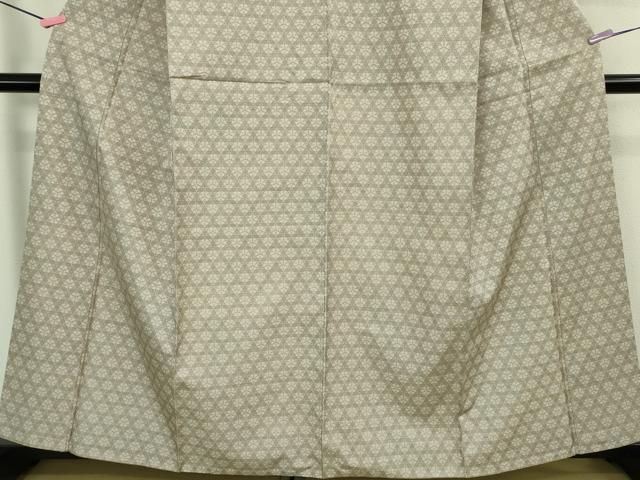 平和屋本店●極上　最高級　人間国宝　北村武資　経錦　お召　亀甲花紋　利休白茶色地　たとう紙・反端付き　逸品　DZAB2249kh6 平和屋本店○極上 最高級 人間国宝 北村武資 経錦 お召 亀甲花紋 利休