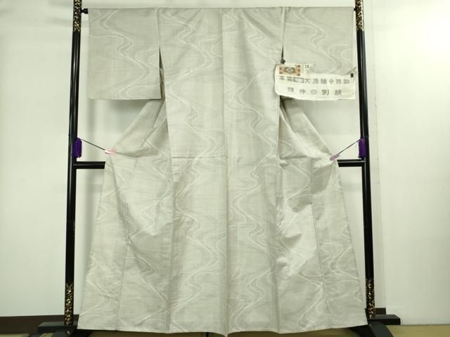 ▽ 上 本場大島紬 白大島紬 桑原織物 二代目 桑原啓之介 単衣 9マルキ 160亀甲 白絣 畑中別誂 証紙付き kh 6