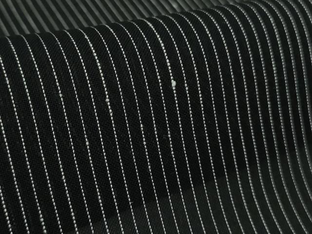 平和屋本店＊極上 夏物 本塩沢 夏塩沢 ほし乃駒 縞 織元星野 黒地 証紙