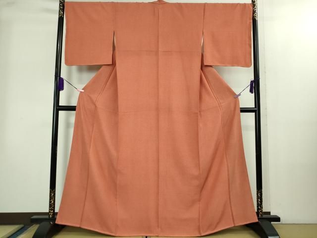 平和屋本店●極上　小紋師　藍田正雄　江戸小紋　籠目　赤茶色地　逸品　未使用　DZAB2288kh6 平和屋本店○極上 小紋師 藍田正雄 江戸小紋 籠目 赤茶色地 逸品 未