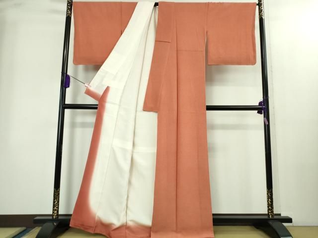 平和屋本店●極上　小紋師　藍田正雄　江戸小紋　籠目　赤茶色地　逸品　未使用　DZAB2288kh6 平和屋本店○極上 小紋師 藍田正雄 江戸小紋 籠目 赤茶色地 逸品 未
