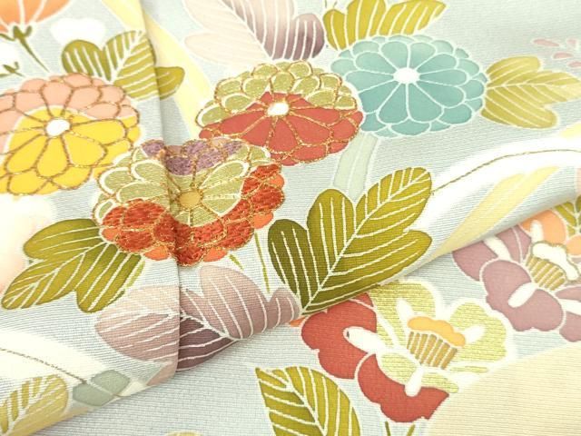 平和屋本店○極上 創業460年・千總 訪問着 駒刺繍 吉祥花文 金彩 逸品