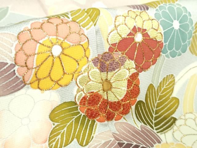  上 創業460年 千總 訪問着 駒刺繍 吉祥花文 金彩 kh 6 訪問着 付け下げ 着物