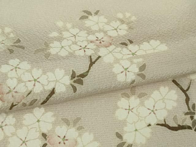  ● 上 銀座きしや 訪問着 枝桜 暈し染め 薄柿色地 たとう紙付き kh 6 訪問着 付け下げ 着物