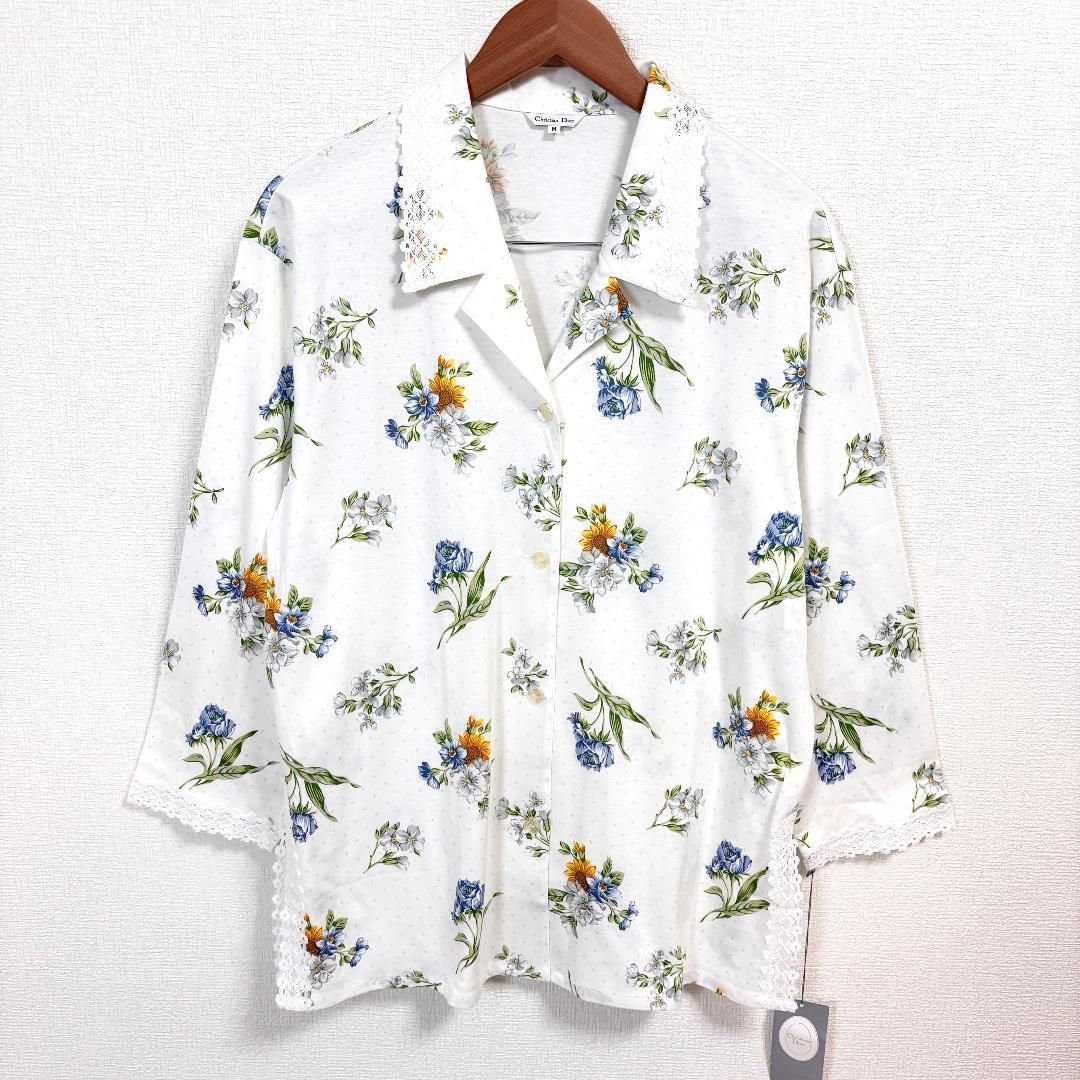 Christian Dior ブラウスセットアップ Mレース花柄