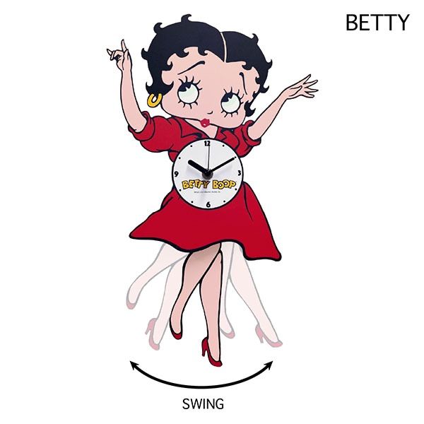 Betty Boop ベティブープ 振り子時計 壁掛け時計 スウィングクロック