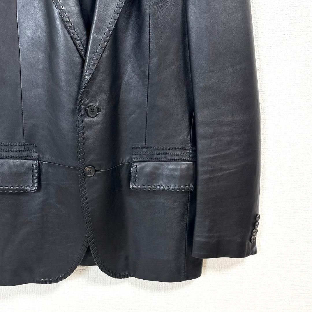 【未使用級】Mサイズ ラムレザー羊革 DURBAN テーラードジャケット 黒 未使用級】Mサイズ ラムレザー羊革 DURBAN テーラードジャケット 黒 未