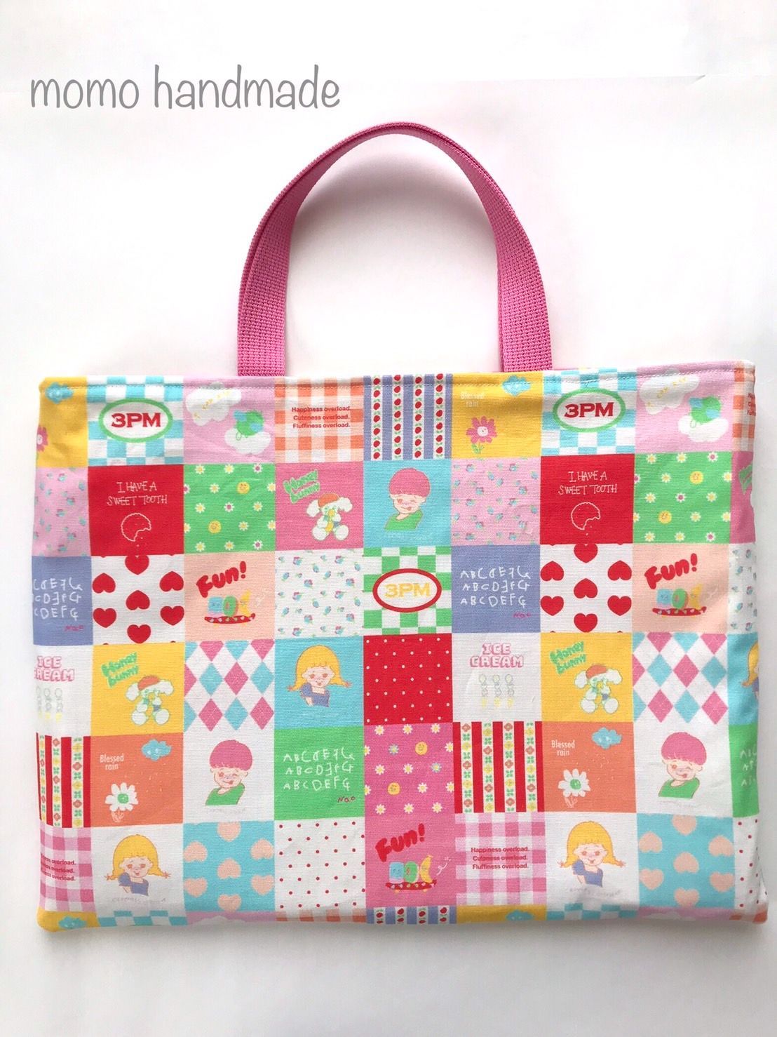 レッスンバッグ《入園入学》パッチワーク風デザイン♡ - メルカリ