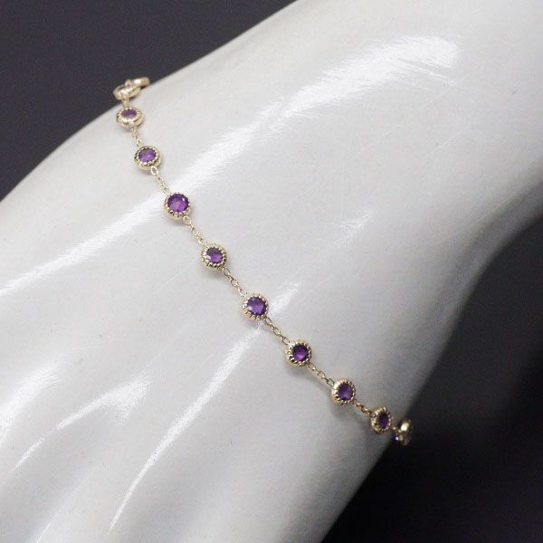 【agete】ドリーミードリーミー アメジスト⟡.· アガット K10YG アメジスト ブレスレット Dreamy Dreamy Collection
