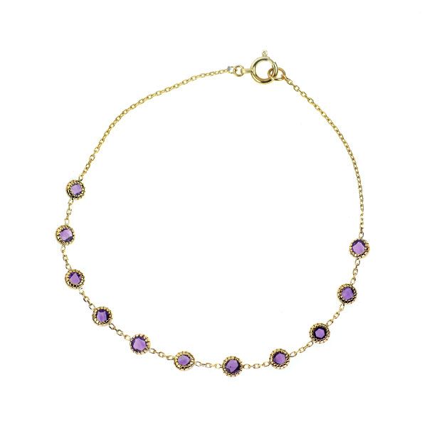 アガット K10YG アメジスト ブレスレット Dreamy Dreamy Collection 