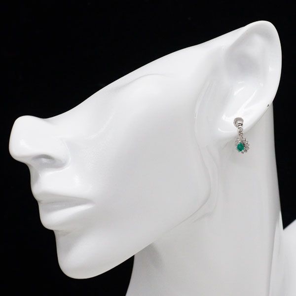 Pt900 エメラルド ダイヤモンド ピアス 0.31ct D0.20ct - メルカリ