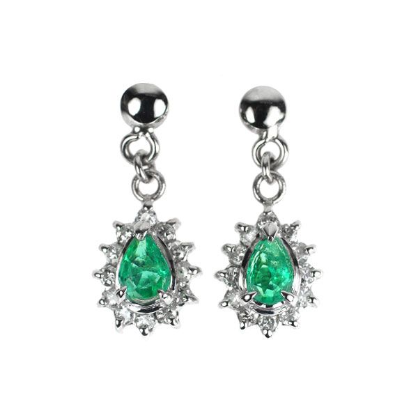Pt900 エメラルド ダイヤモンド ピアス 0.31ct D0.20ct - メルカリ