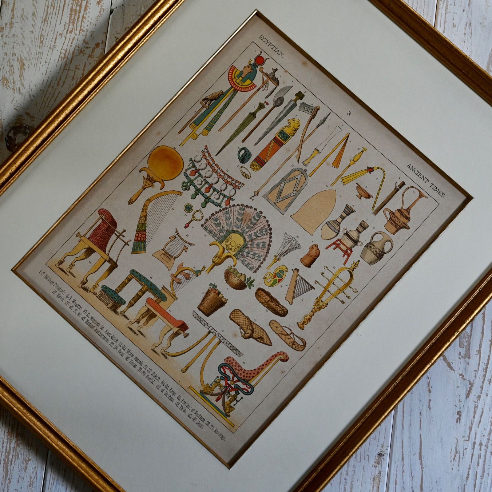 ヴィンテージフレーム「ANCIENT TIMES」古い印刷物とイギリスの額縁の