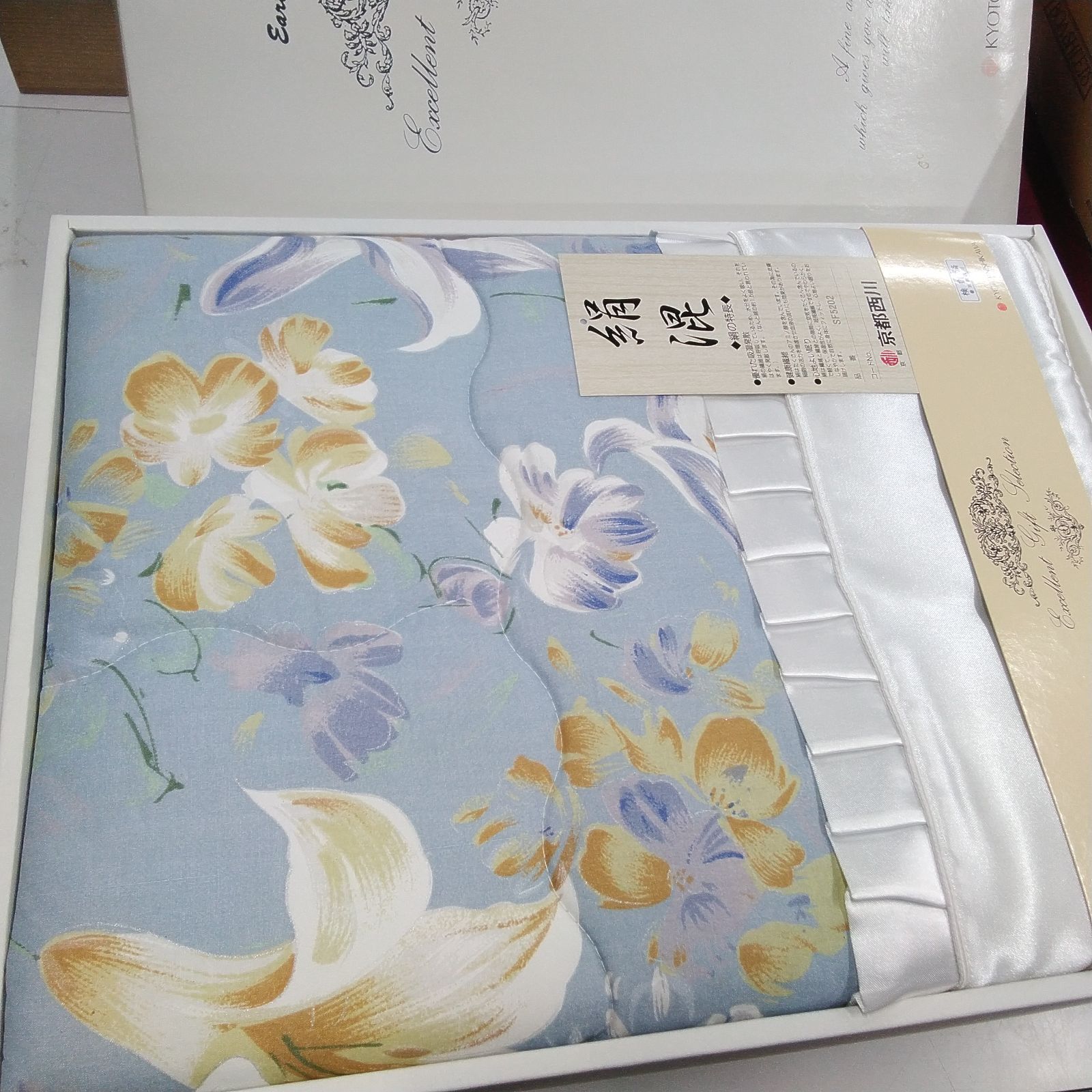 訳あり品】京都西川 シルク入合繊掛ふとん (肌) サイズ140cm×190cm ※箱