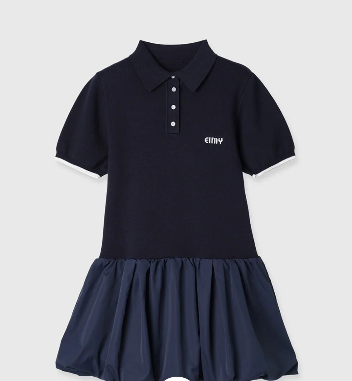 30%off ♥ eimy Switchingロゴニットポロミニワンピース navy