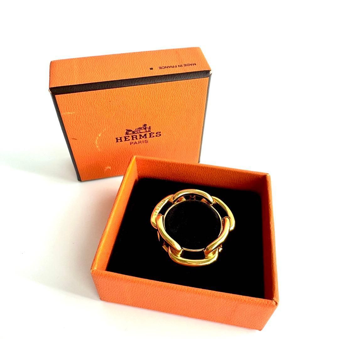 エルメス スカーフリングルガテ シェーヌダンクル 2024 ゴールド