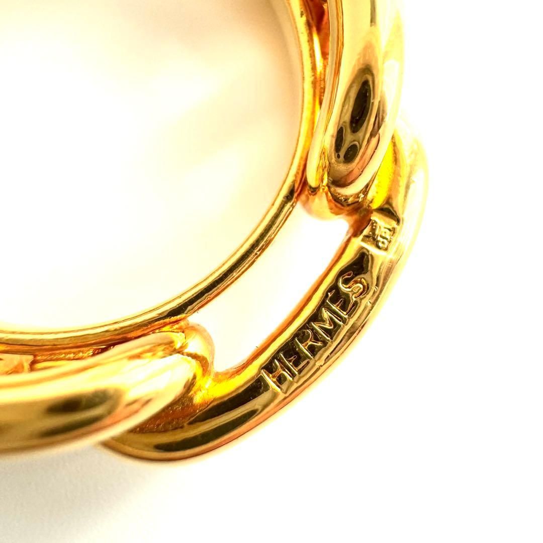 エルメス スカーフリングルガテ シェーヌダンクル ゴールド バンダナ スカーフ 小物 レディース