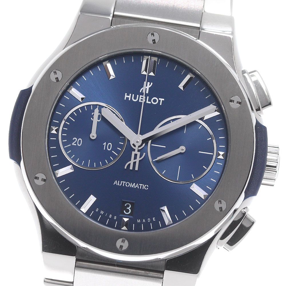 ウブロ HUBLOT 540.NX.7170.NX クラシックフュージョン チタニウム クロノグラフ 自動巻き メンズ美品保証書付き_812326