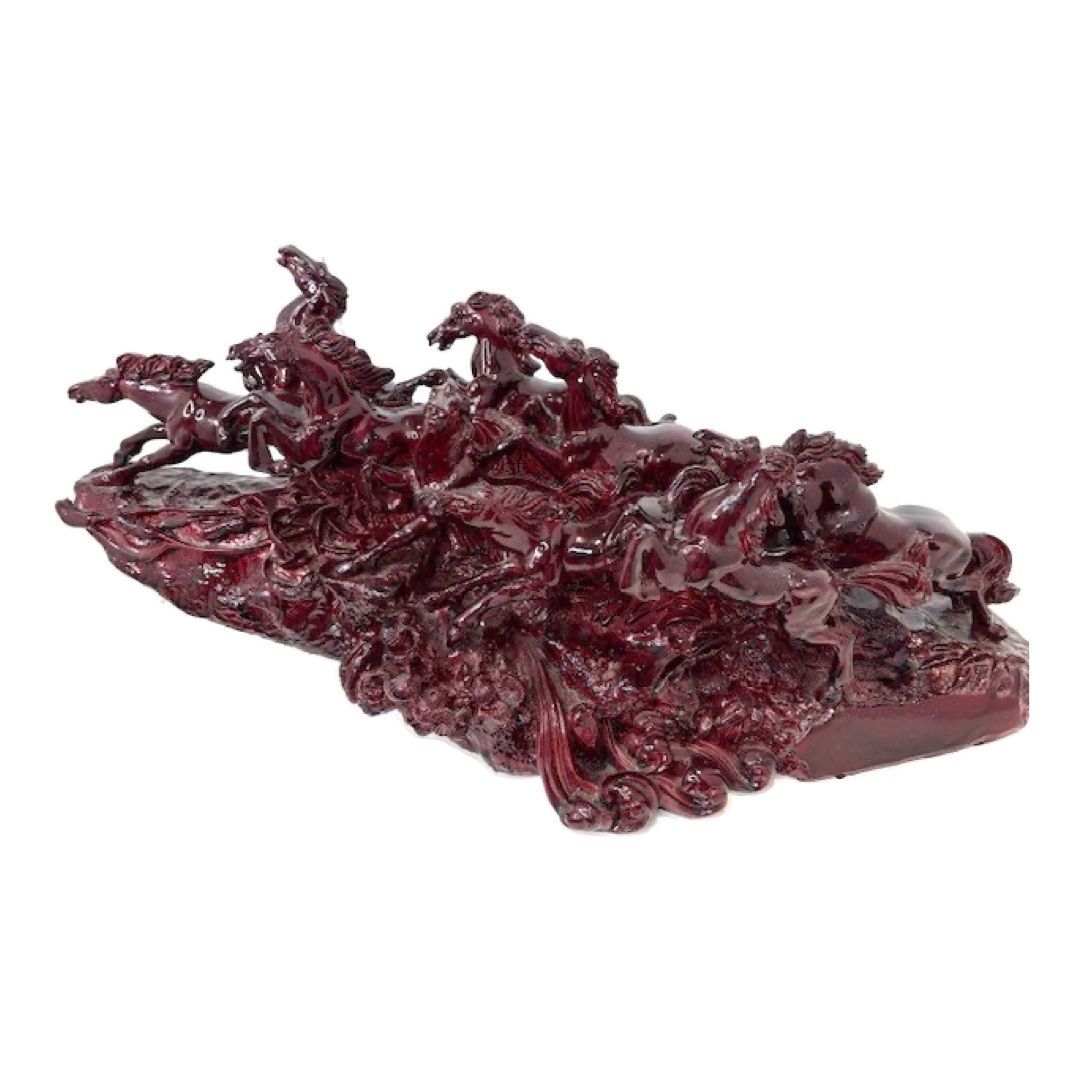 うまくいく】 九頭馬（大） 馬 縁起物 風水・開運置物 横約50cm 高さ約