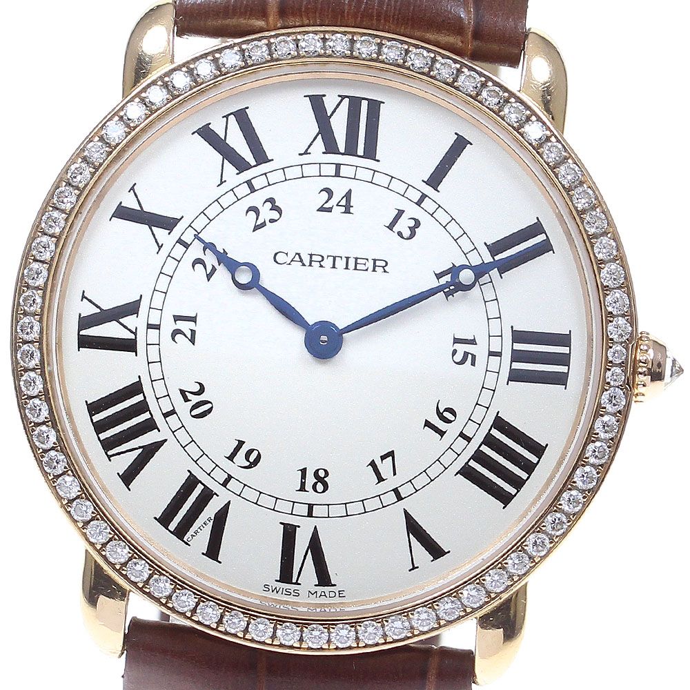 カルティエ CARTIER WR000651 ロンド ルイ カルティエ LM K18PG 手巻き メンズ_804335