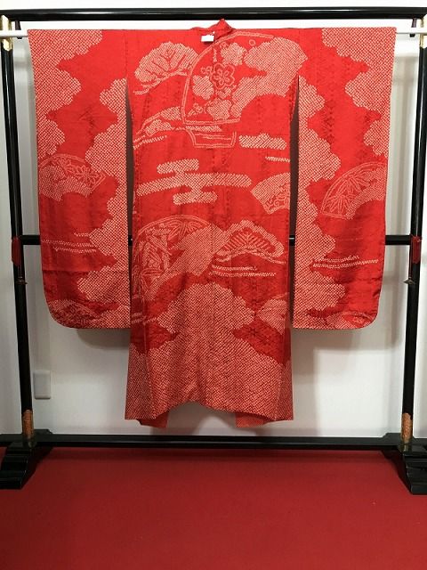 Mサイズ 長襦袢 正絹 絵羽模様 アンティーク