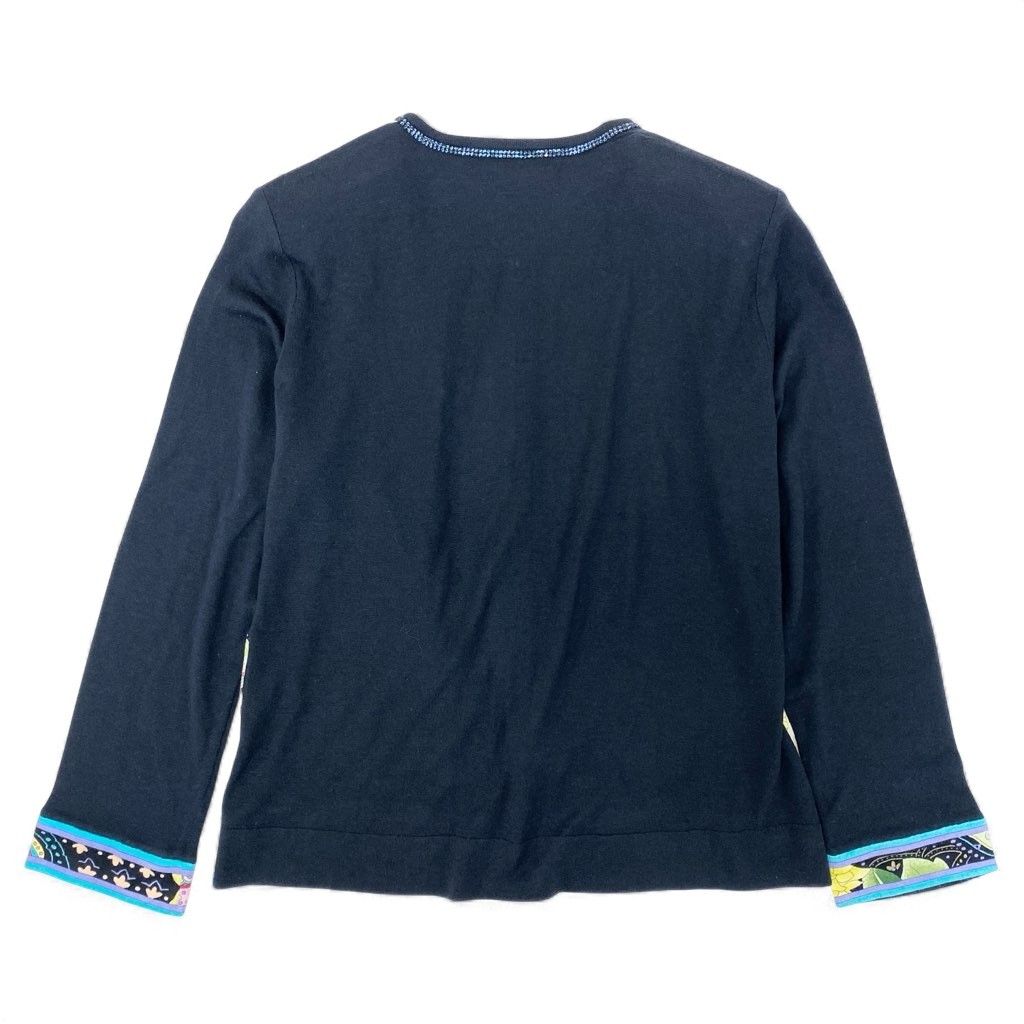 ☆良品☆ LEONARD カーディガン　長袖　フラワー　花柄　ブルー　LLサイズ ☆良品☆ LEONARD カーディガン 長袖 フラワー 花柄 ブルー LLサイズ