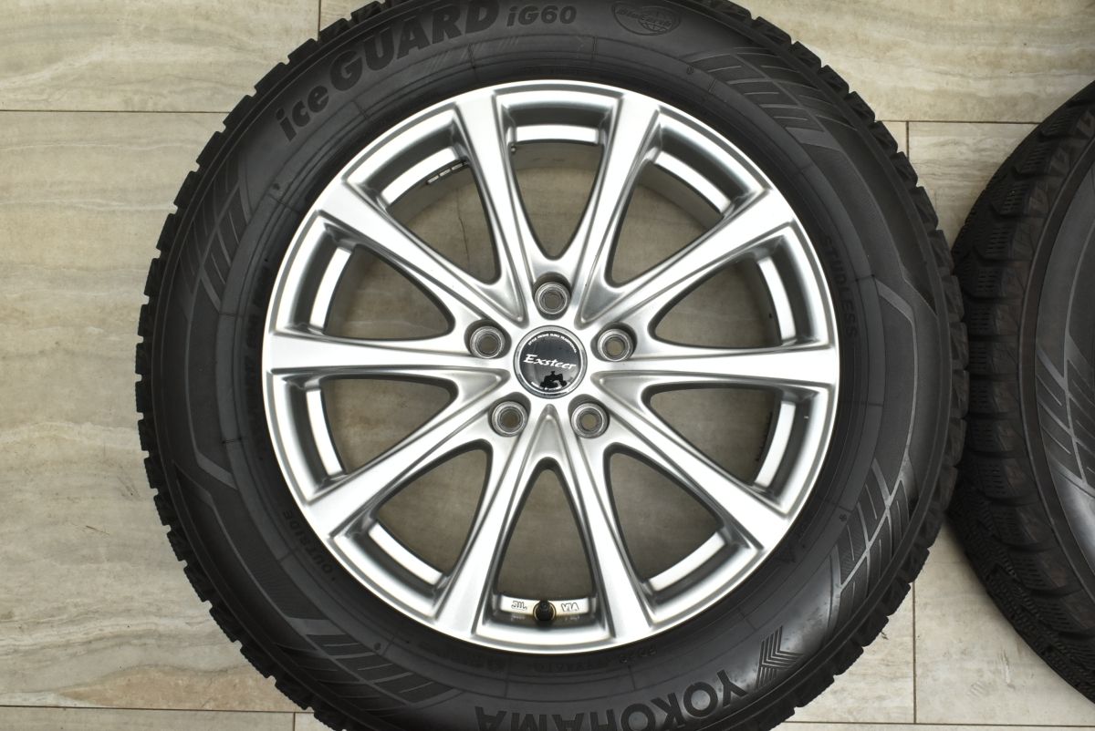  程度良好品 エクスター 17 in 7 J 38 PCD 114 3 ヨコハマ アイスガード IG 60 225 R アルファード ヴェルファイア カローラクロス 17インチ タイヤ ホイールセット