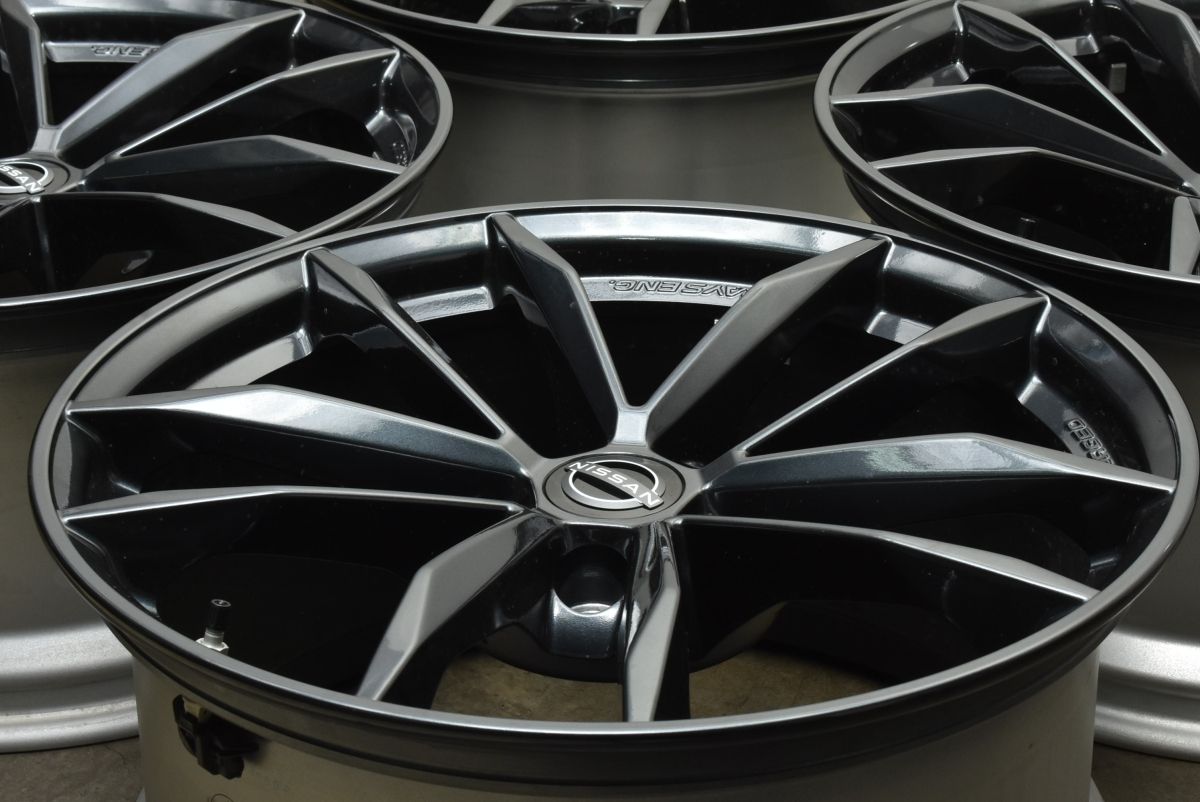 新車外し品 ニッサン RZ 34 フェアレディZ 19 in 9 5 J 40 10 30 PCD 114 3 4本セット スカイライン 流用 ノーマル戻し