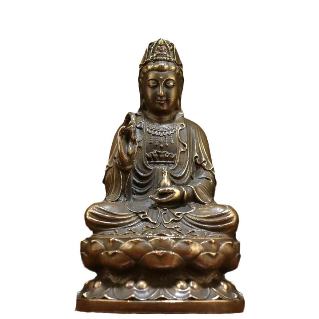 南シナ海観音 観音菩薩 神 神様 置物 オブジェ 銅製 幸運 長寿 縁起物