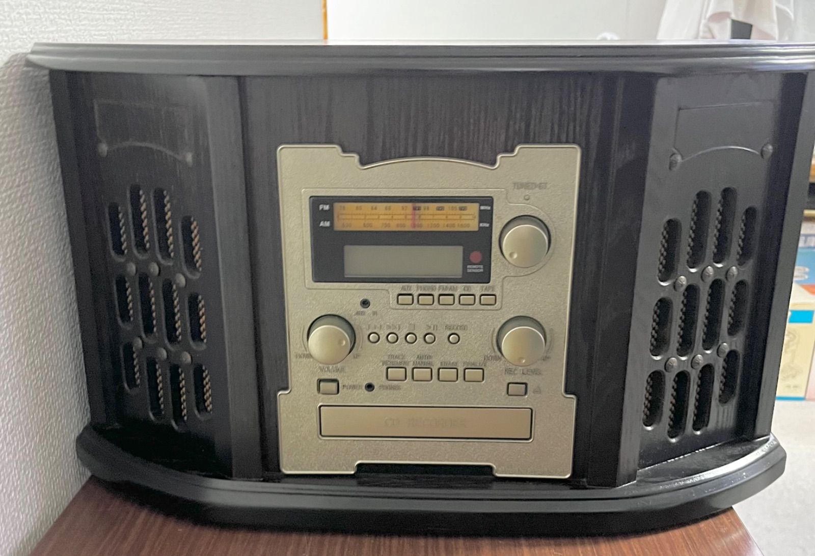 アンティーク調 レコードプレーヤー CD カセット ラジオ一体型 年式不明