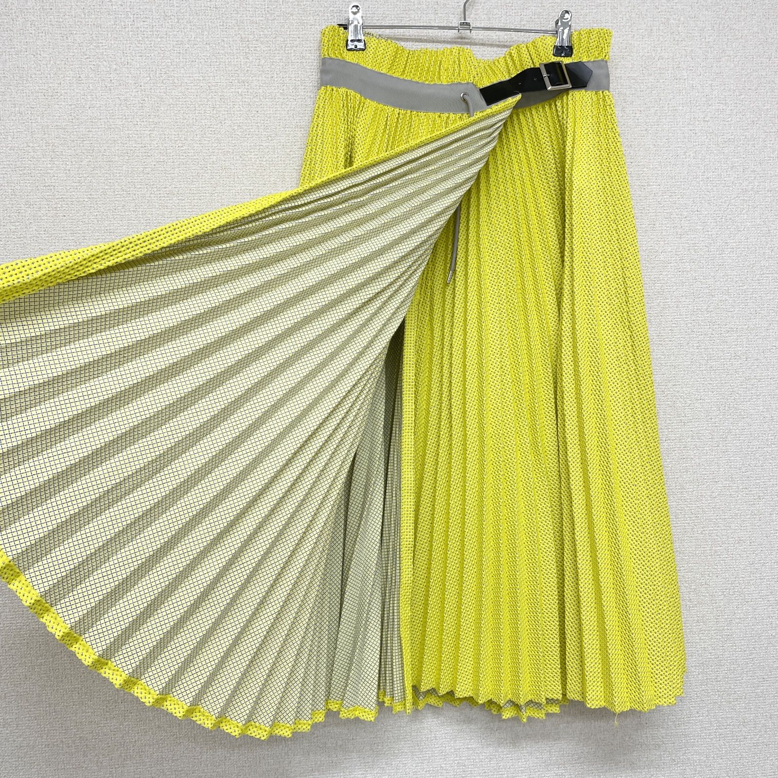 sacai サカイ プリーツスカート ロング 巻き ラップ ベルト