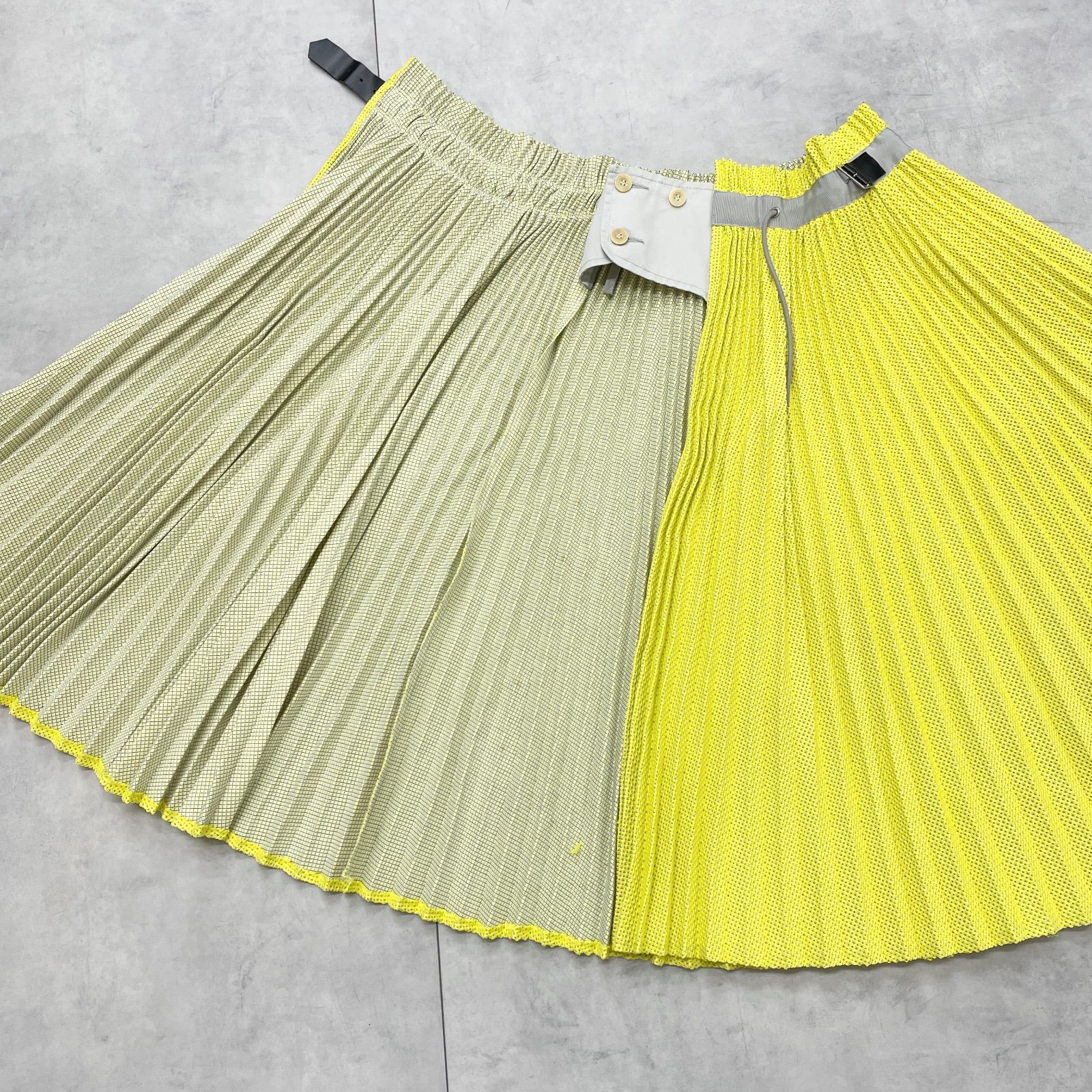 sacai サカイ プリーツスカート ロング 巻き ラップ ベルト