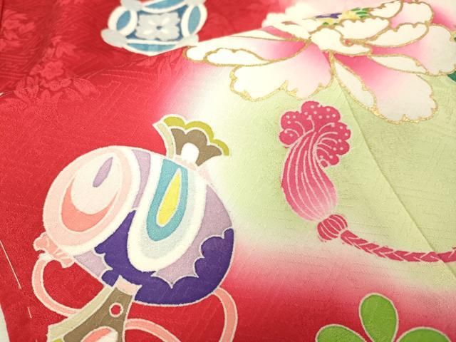  上 七五三 女の子 7歳 祝着 襦袢セット 宝尽くし 花鈴 暈し染め 金彩 kh 6 着物 着物ドレス 着物 浴衣 和小物