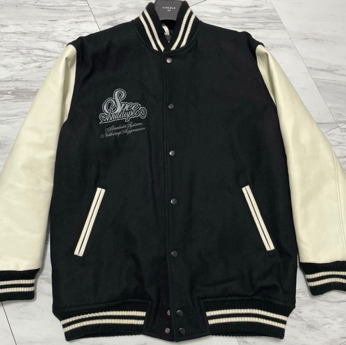 used極美品/希少L asnadispec スタジャンアワード ジャケットブルゾン 