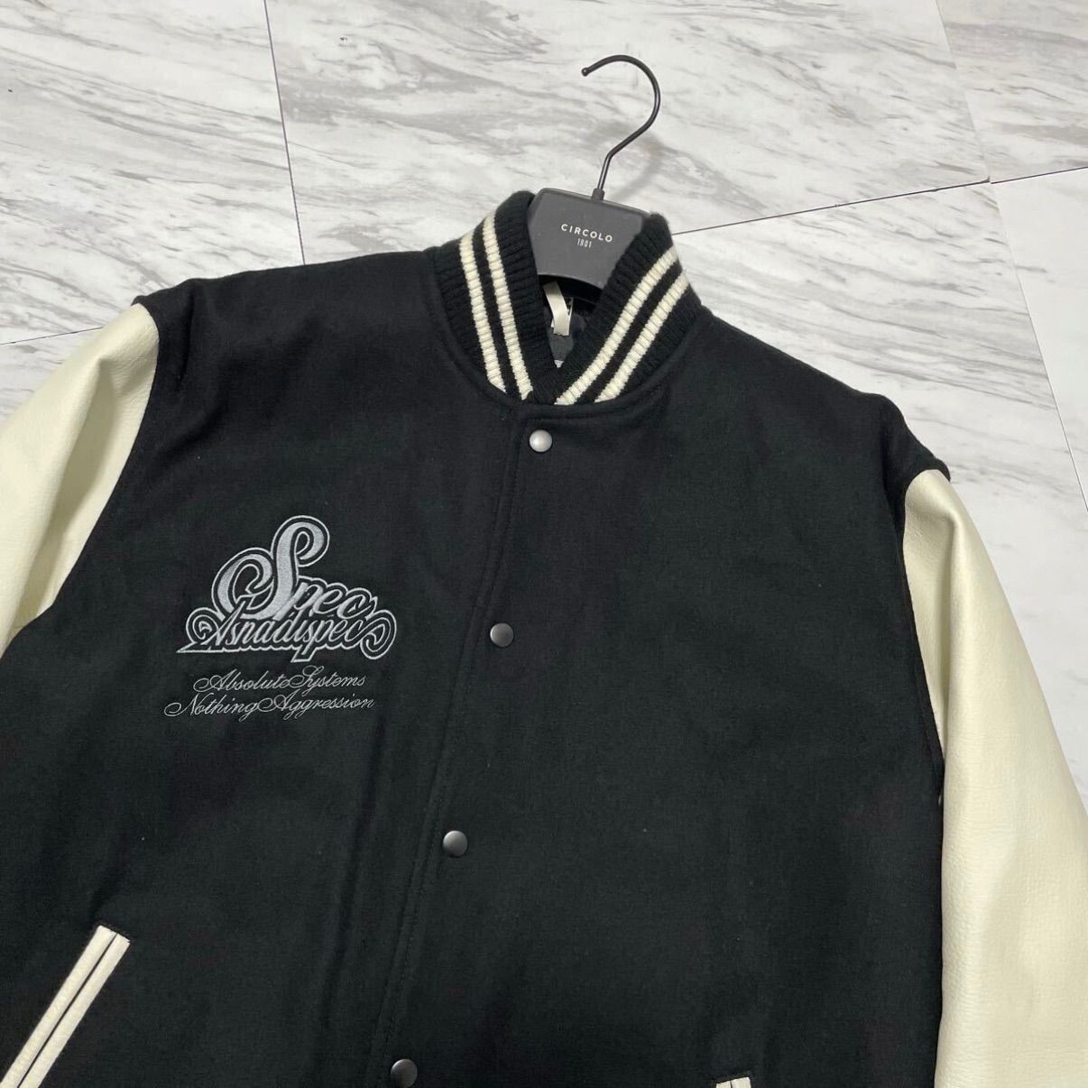 used極美品/希少L asnadispec スタジャンアワード ジャケットブルゾン 