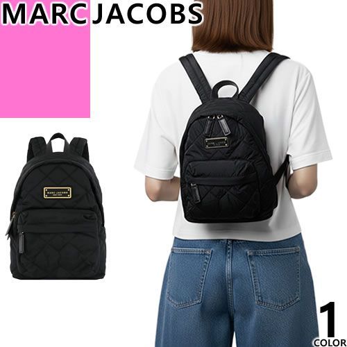 マークジェイコブス MARC JACOBS リュック バックパック レディース キルティング ナイロン ロゴ 軽量 おしゃれ 小さめ ブランド 黒 ブラック QUILTED NYLON MINI