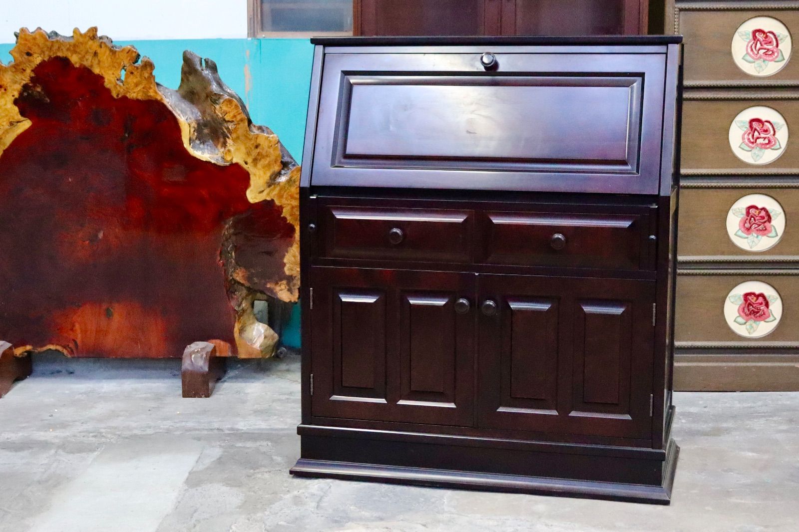 GMIS 363 ライティングビューロー デスク 化粧台 書斎机 学習机 クラシック モダン レトロ 古民家 和家具 家具のいまだ