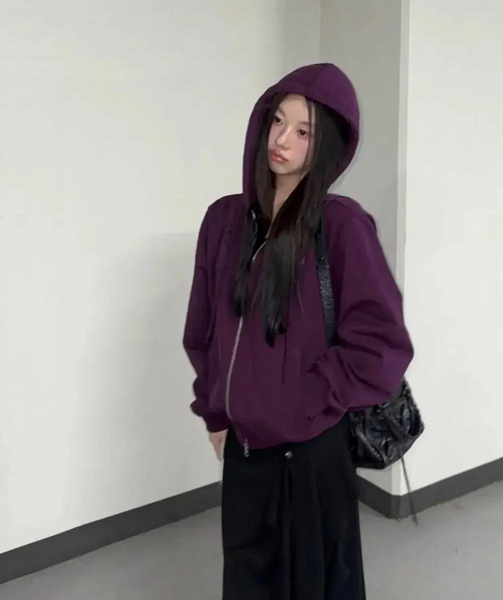 サンバーン プロジェクト ロゴ パッチ フーディー ジップアップ PURPLE パープル