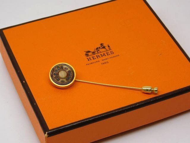  エルメス セリエ シェル ピンブローチ レディース ゴールド HERMES 7 L ブローチ コサージュ アクセサリー