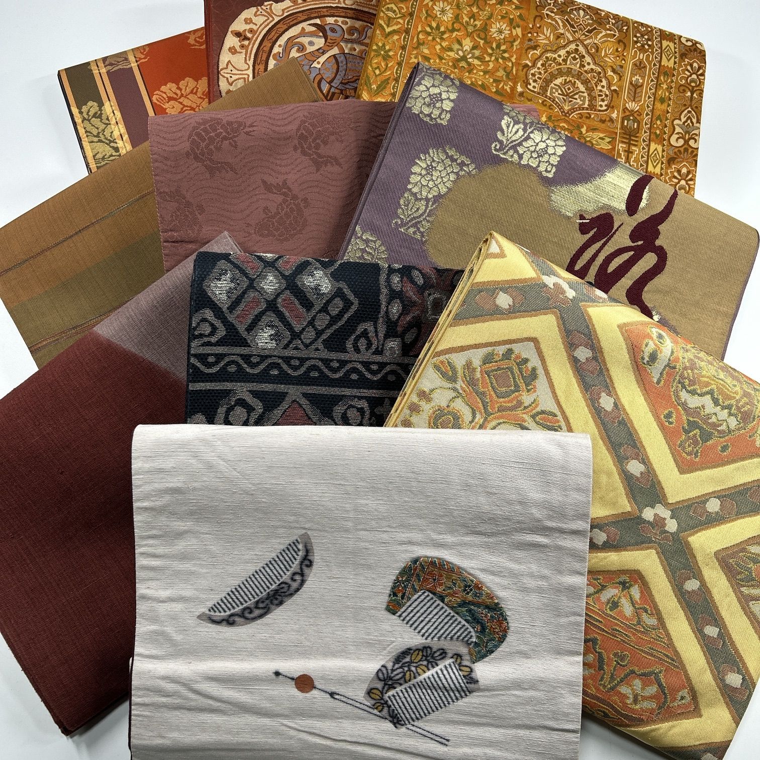 袋帯 まとめ売り60点　リメイクにも 袋帯 10本 正絹 帯まとめ売り 同梱購入歓迎 リメイク用 着付け練習用