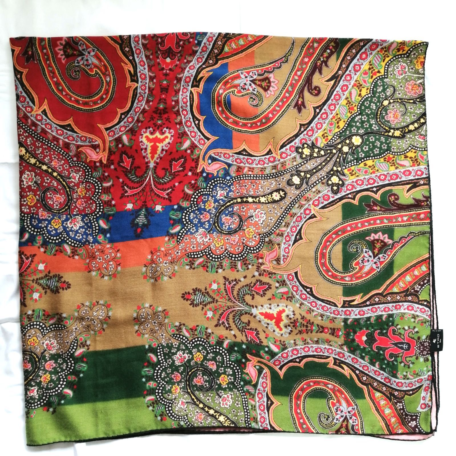 エトロ　ETRO　ストール　ショール　ペイズリー カシミヤ シルク 良品 エトロ ETRO ストール 2024 ショール 赤 ペイズリー カシミヤ