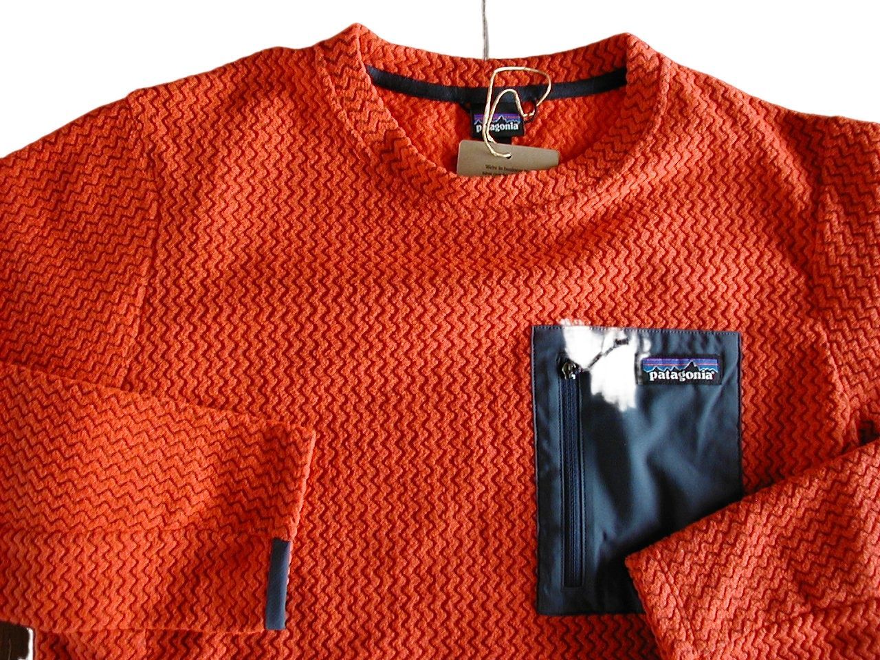 S パタゴニア Ｍ’s R 1 エア クルー patagonia PLNO Pollinator Orange