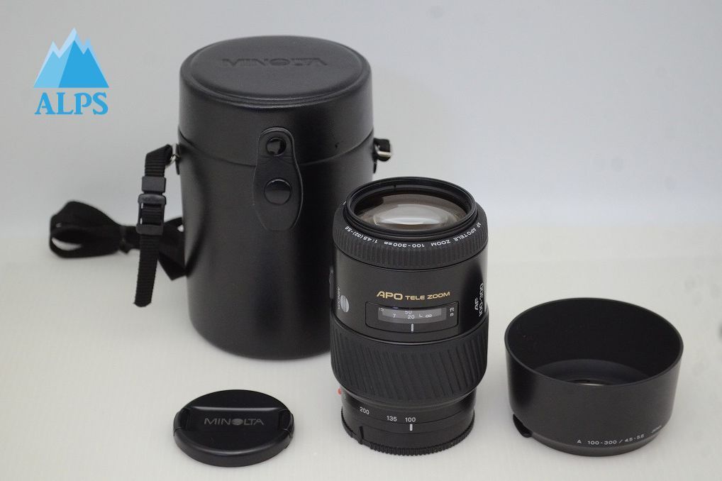 MINOLTA ミノルタ AF APO TELE ZOOM 100-300 mm F 4.5-5.6 SONY αマウント ズームレンズ フード ケース付 251210 y