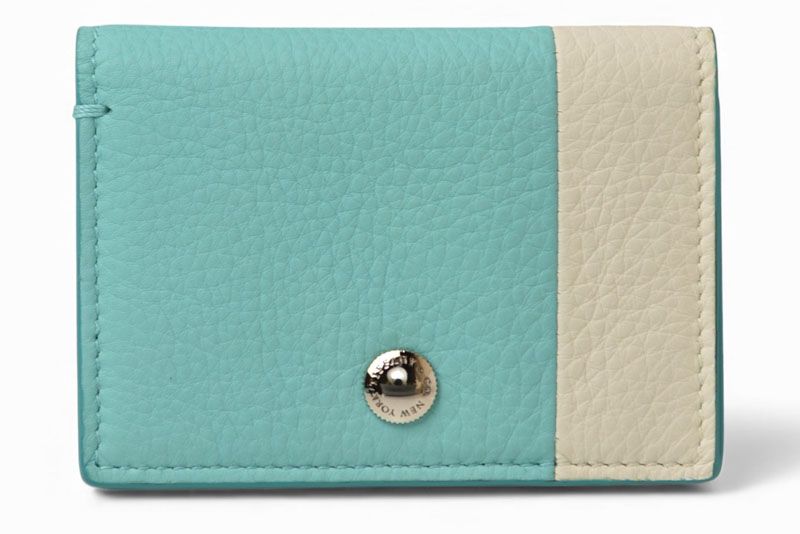 ティファニー カードケース|コインケース|ミニ財布 Tiffany-co. ヴァーティカルフォールド ティファニーブルー|クリーム