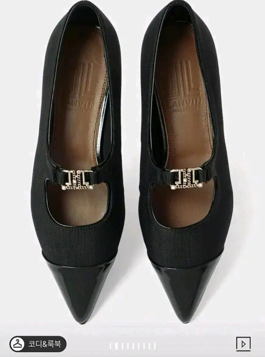  LANVIN _ size 235 エンブレム ストラップ ブロック フラット シューズ フラットシューズ バレエシューズ パンプス