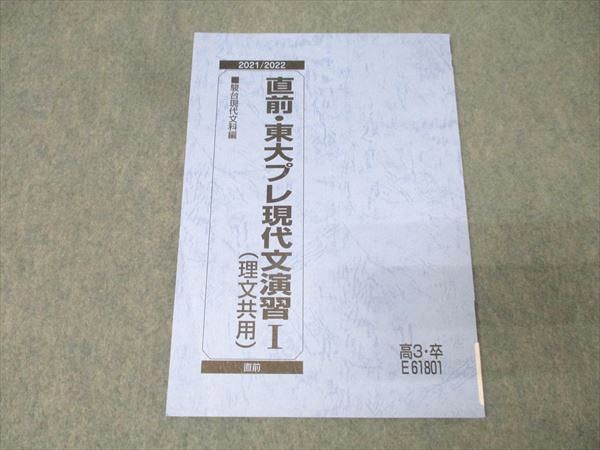 駿台 東京大学 東大プレ現代文演習I(理文共用) 国語テキスト 状態良