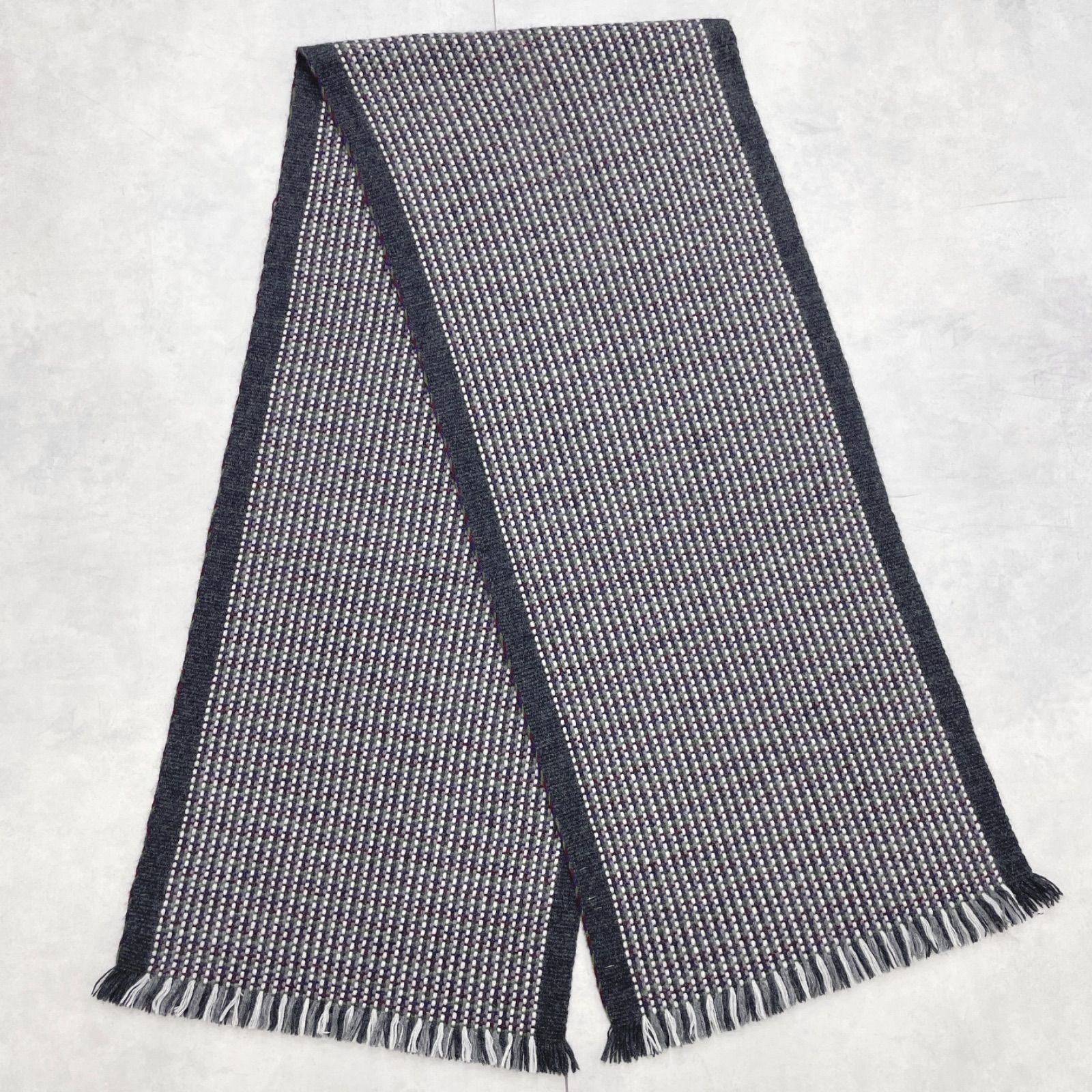  malo マーロ マフラー ストール 総柄 フリンジ カシミヤ グレー イタリア製 レディース ストール ショール 小物