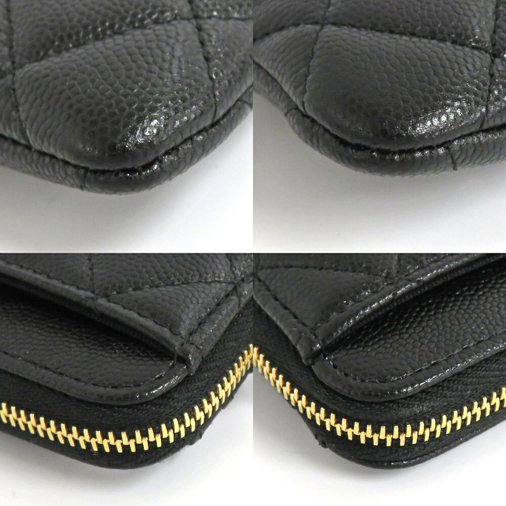  名古屋 シャネル ジップコインパース AP 5012 マトラッセ ブラック ゴールド金具 コインケース 財布 黒 カードケース レディース コインケース 小銭入れ 小物