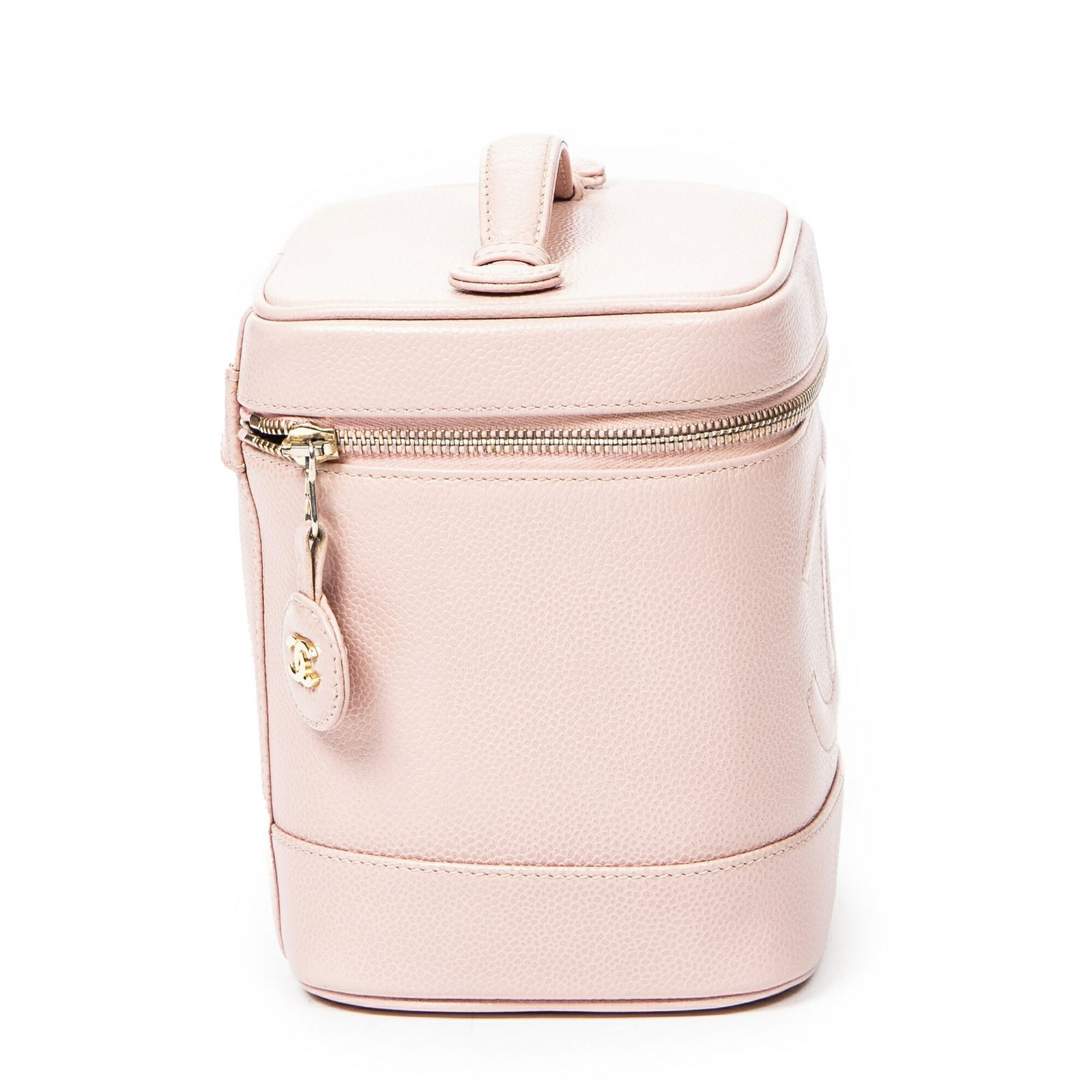 シャネルタイムレストールバニティケースピンクキャビアレザーA