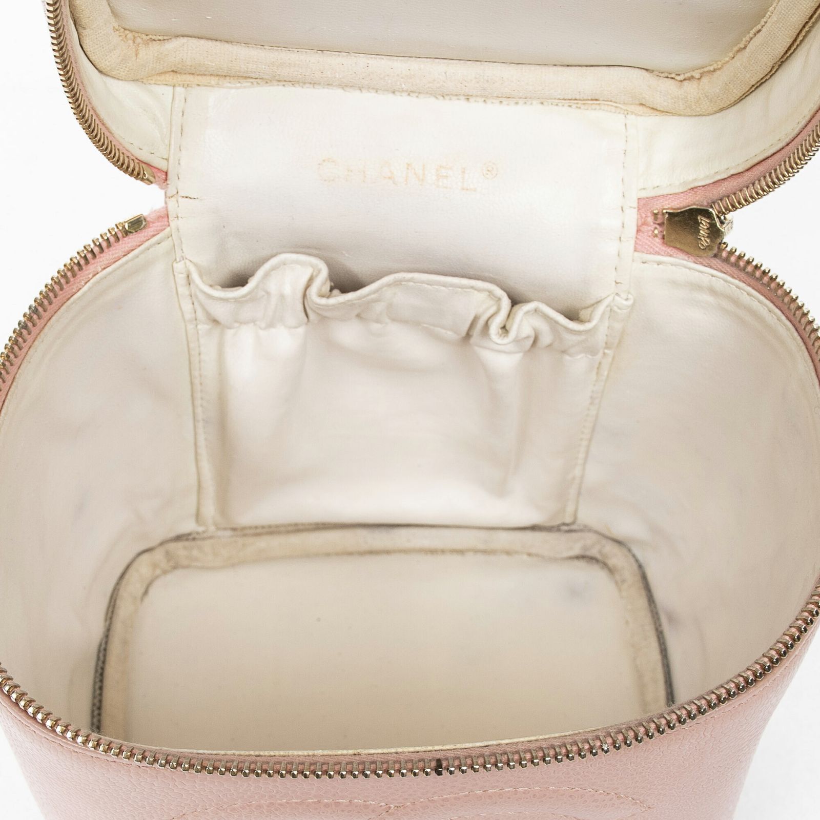  CHANEL シャネルタイムレストールバニティケースピンクキャビアレザーA その他 バッグ